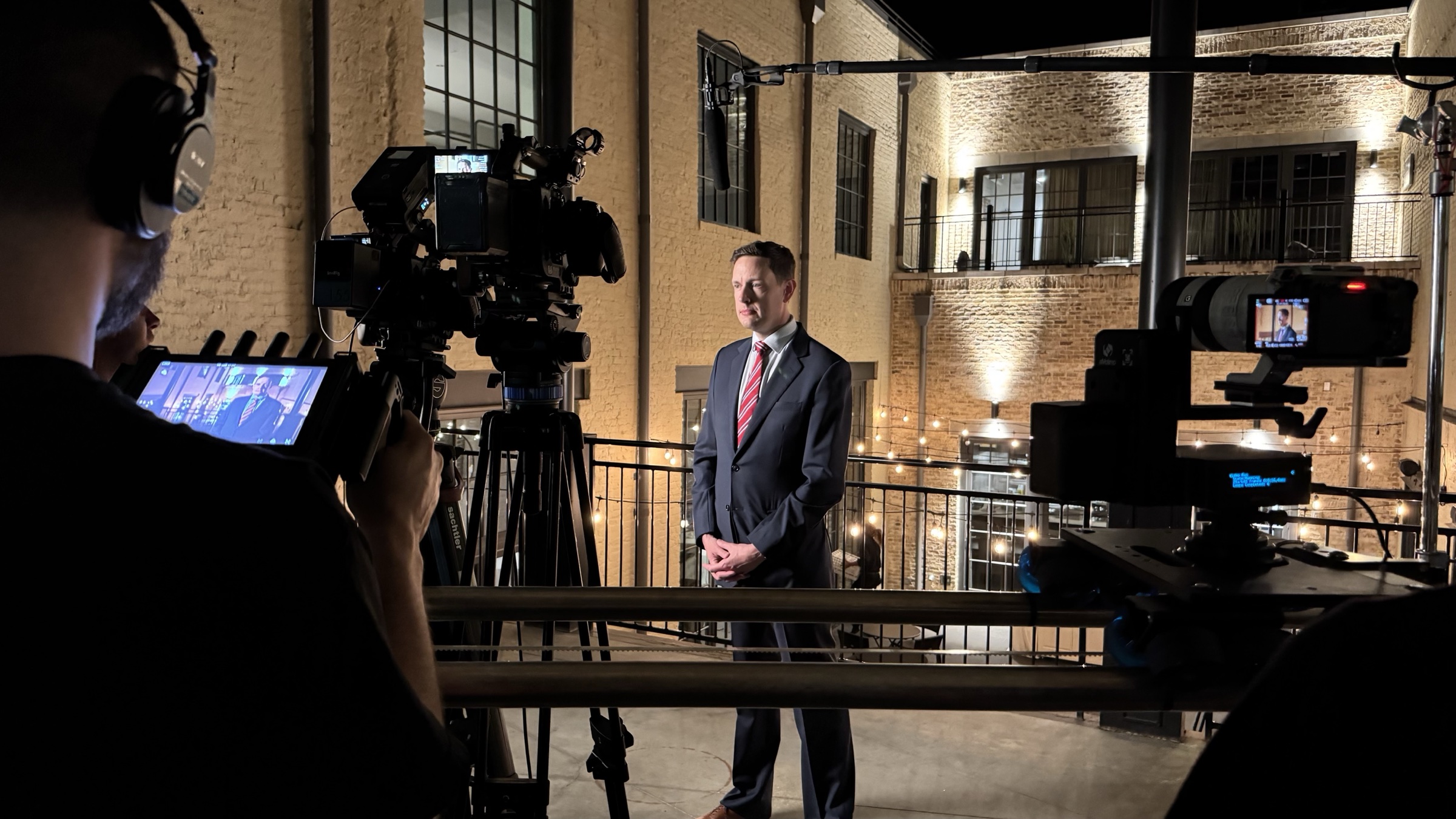 Joshua Jones during a televised interview